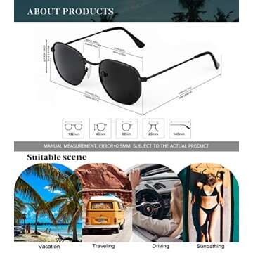 KALIYADI Polarized Square Sunglasses for Men and Women
