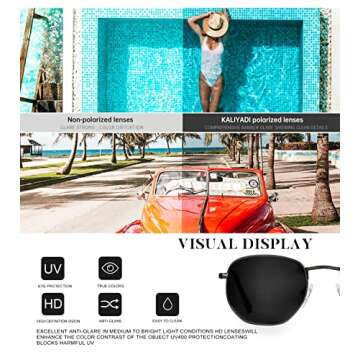 KALIYADI Polarized Square Sunglasses for Men and Women