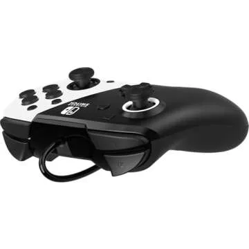 PDP REMATCH Enhanced Wired Power Nintendo Switch Pro Controller, Officially Licensed Switch Lite/OLED Compatible Gamepad, Customizable Programmable Buttons, Black and White