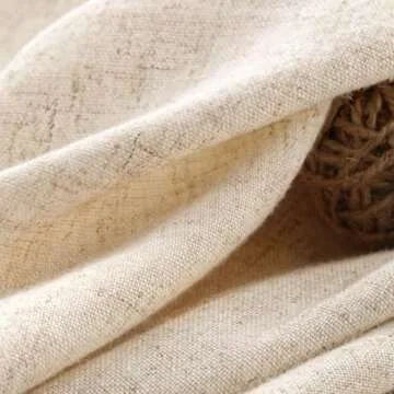 Awellife Beige Linen Shower Curtain for Chic Bathrooms
