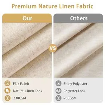 Awellife Beige Linen Shower Curtain for Chic Bathrooms