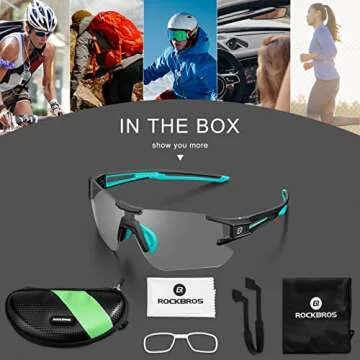 ROCKBROS Cycling Sunglasses Photochromic Bike Glasses for Men Women Sports Goggles UV Protection