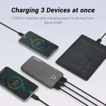 COOFLY Portable Charger 10000mAh Fast Charge Power Bank