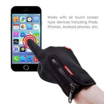 CYG&CL Outdoor Winter Touchscreen Warm Gloves - Adjustable Size for All Sports