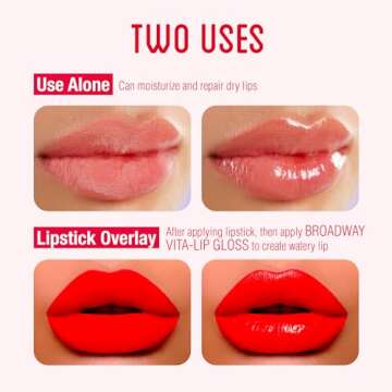 Ruby Kisses Broadway Vita-Lip Clear Lip Gloss Moisturizing Hydrating Nourishing Long Lasting High Sh...