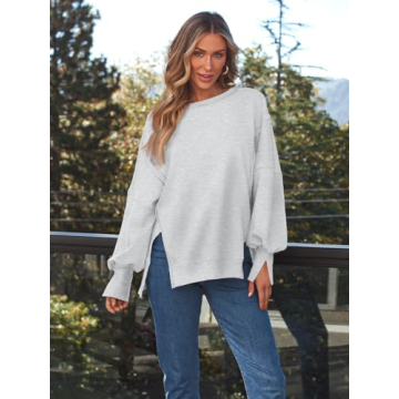 Trendy Queen Oversized Sweatshirt for Women in Grey