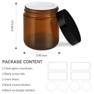 Premium Amber Glass Jars for Kitchen & Bathroom Storage