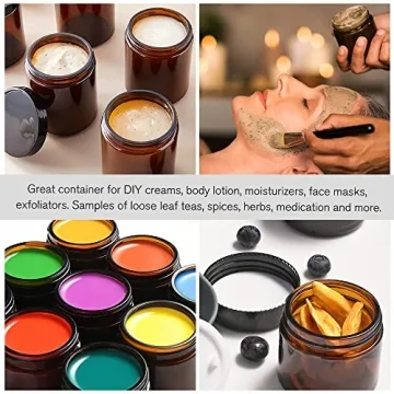 Premium Amber Glass Jars for Kitchen & Bathroom Storage