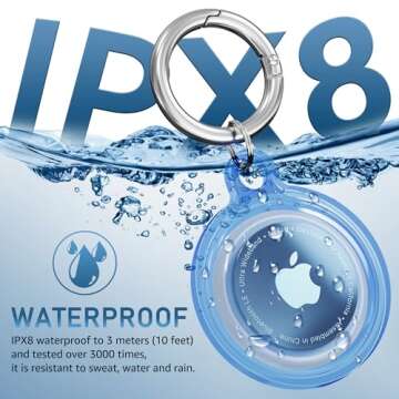 4 Pack for Airtag Holder, Compatible with Apple AirTag Holder, Waterproof Air Tag Case with Keychain...