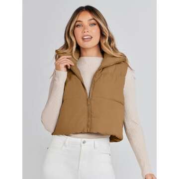 Lightweight Crop Puffer Vest for Stylish Women