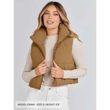 Lightweight Crop Puffer Vest for Stylish Women