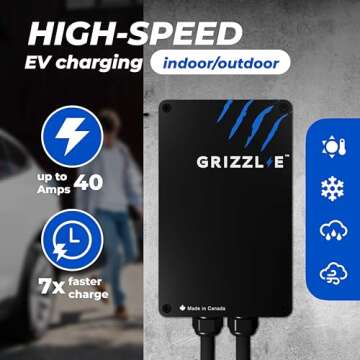 Grizzl-E Classic Level 2 EV Charger - Fast Charging Station with 24 Feet Cable