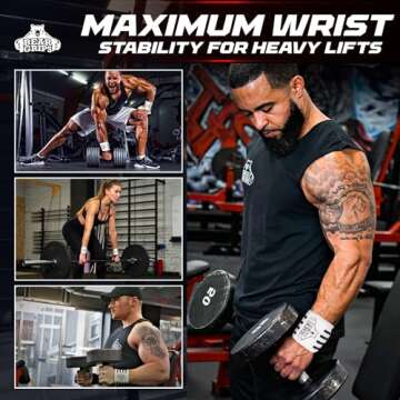 Bear Grips Weightlifting Wrist Wraps with Extra Support