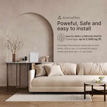 AromaPlan Bluetooth Smart Scent Air Machine for Home, Hotel, Spa, Office– Cold Technology, Hotel Collection Diffuser, Waterless Whole House, White