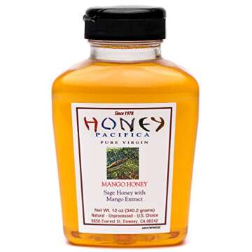 Mango Flavored Honey - Unfiltered, Unprocessed Honey Direct From a California Beekeeper - Honey Paci...