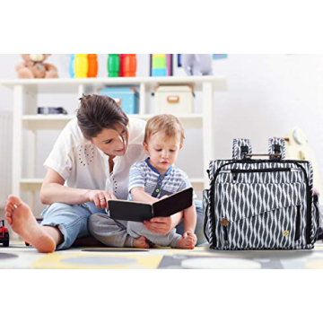 ALLCAMP Zebra Diaper Bag Stylish and Functional Large Backpack