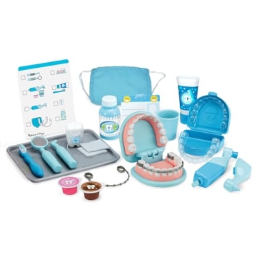Melissa & Doug Super Smile Dentist Kit with 25 Pieces - Engaging Pretend Play for Kids Age 3+