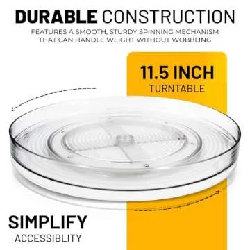 Lazy Susan Organizer – 11.5" Clear Plastic Turntable