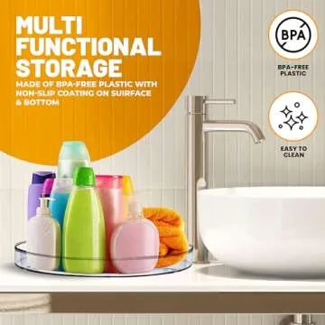 Lazy Susan Organizer – 11.5" Clear Plastic Turntable