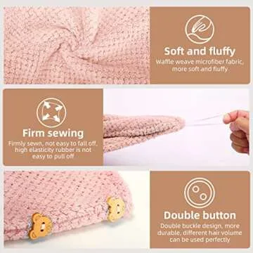 CZZXI 3 PCS Microfiber Hair Towels - Fast & Stylish Drying