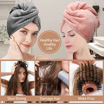 CZZXI 3 PCS Microfiber Hair Towels - Fast & Stylish Drying