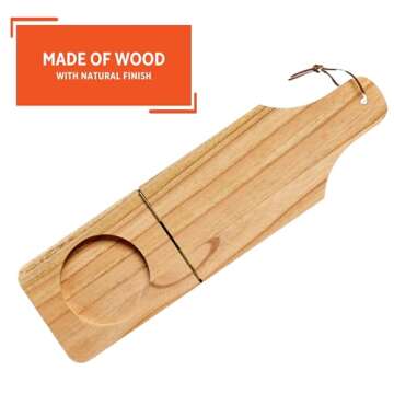 IMUSA USA J-100-5-5045 Traditional Jumbo Wood "Tostonera" Plantain Masher,Tan