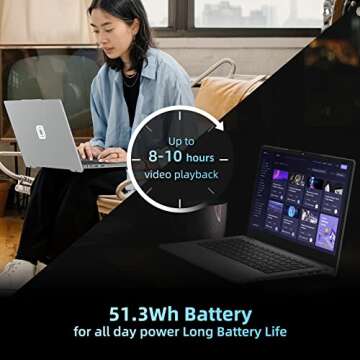 jumper Laptop 24GB LPDDR4X RAM, 1024GB NVMe SSD, Intel Core i5 (up to 3.6GHz), 14 Inch FHD IPS Display, Laptops Computer, 4 Stereo Speakers, USB3.0 * 3, 51300mWH, Cooling Fan, Type-C, Metal.