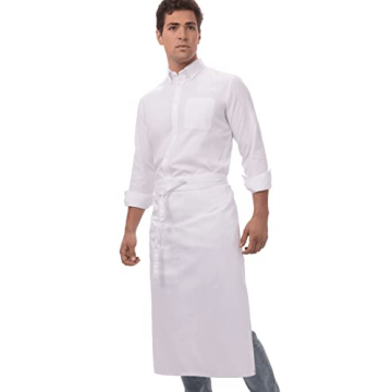 Chef Works Unisex Bistro Chef Apron, White, One Size