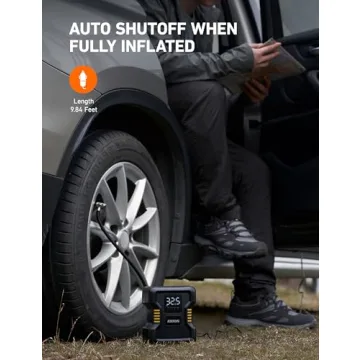 AstroAI Tire Inflator Air Compressor Portable 150PSI Metal Cylinder Fast Inflation Pump 12V DC with LED Light for Cars, Bicycles, Other Inflatables, Car Accessories JY21P160-12