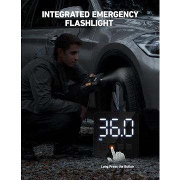 AstroAI Tire Inflator Air Compressor Portable 150PSI Metal Cylinder Fast Inflation Pump 12V DC with LED Light for Cars, Bicycles, Other Inflatables, Car Accessories JY21P160-12