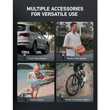 AstroAI Tire Inflator Air Compressor Portable 150PSI Metal Cylinder Fast Inflation Pump 12V DC with LED Light for Cars, Bicycles, Other Inflatables, Car Accessories JY21P160-12