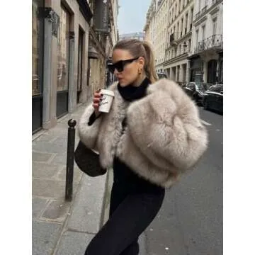 Chic Neo Mint Cropped Faux Fur Coat for Women 2024