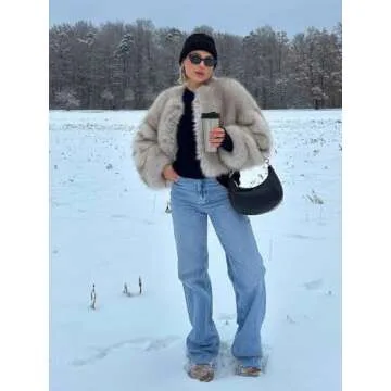 Chic Neo Mint Cropped Faux Fur Coat for Women 2024