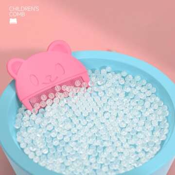 Baby Bath Brush, Baby Cradle Cap Brush, Silicone Massage Brush, Baby Comb, Children's Comb（3pcs） (Pink)