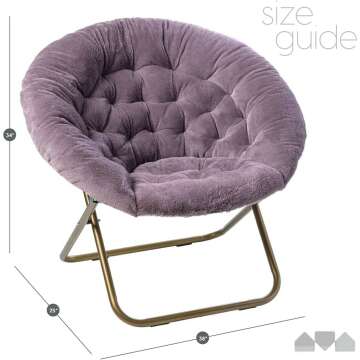 Cozy X-Large Faux Fur Saucer Chair - Purple