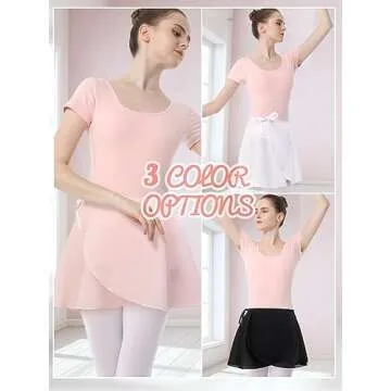 Soudittur Ballet Wrap Skirts Chiffon Dance Skirt for Toddler/Girls/Women (Pink, Large)