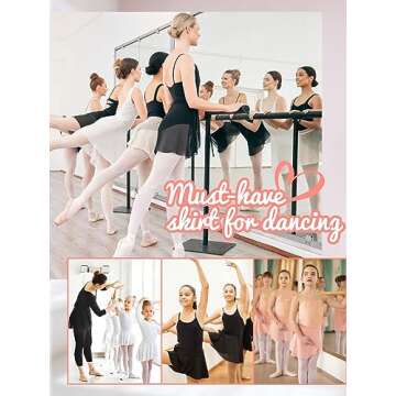 Soudittur Ballet Wrap Skirts Chiffon Dance Skirt for Toddler/Girls/Women (Pink, Large)