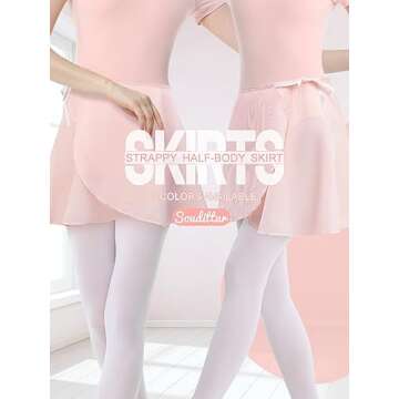 Soudittur Ballet Wrap Skirts Chiffon Dance Skirt for Toddler/Girls/Women (Pink, Large)