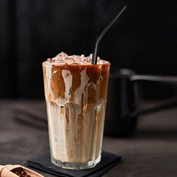 Massampton 10 Pcs Golden Reusable Metal Straws Set