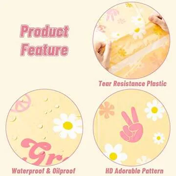 A1diee 3Pcs Plastic Groovy Tablecloths for Colorful Celebrations