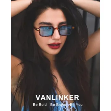 VANLINKER Retro Rectangle 90s Sunglasses for Trendy Style