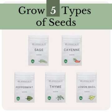 Winter Indoor Garden Kit - Herb Garden Seed Starter Kit for Gardening Indoors | Plant Grow Kit with Sage Rosemary Seeds and Hot Pepper Seeds for Planting | Growing Fresh Kitchen Herbs - By Mr Sprout