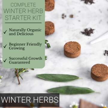 Winter Indoor Garden Kit - Herb Garden Seed Starter Kit for Gardening Indoors | Plant Grow Kit with Sage Rosemary Seeds and Hot Pepper Seeds for Planting | Growing Fresh Kitchen Herbs - By Mr Sprout