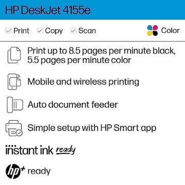 HP DeskJet 4155e Wireless Color Inkjet Printer with Mobile Printing