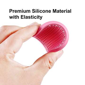 2PCS Bling Car Cup Coaster, 2.75 Inch Auto Car Cup Holder Insert Coasters Silicone Anti-Slip Crystal Rhinestone Drink Car Cup Mat, Universal Vehicle Interior Accessories for Women Girls (Pink)