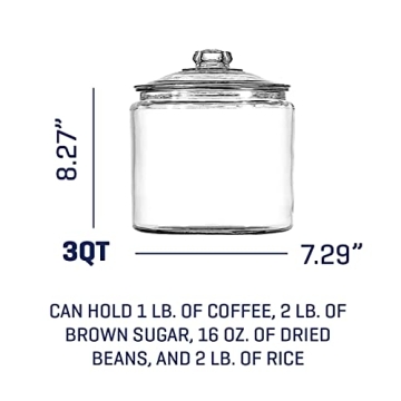 Anchor Hocking 3 Quart Glass Jar with Lid - Functional Elegance