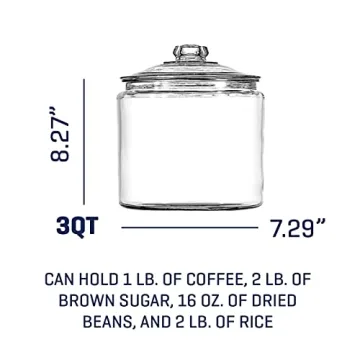 Anchor Hocking 3 Quart Glass Jar with Lid - Functional Elegance