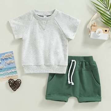 Allshope Toddler Baby Boys Summer Clothes Set – T-Shirt & Shorts