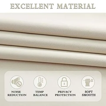 DONREN Cream Beige Room Darkening Curtains for All Rooms