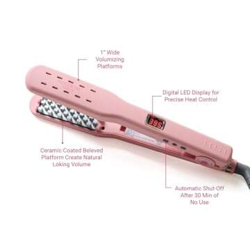 Voloom Petite 1” Inch Professional Volumizing Ceramic Hair Iron | for Medium Length or Fine Textur...